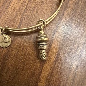 Alex and Ani gold bangle - ice cream cone charm